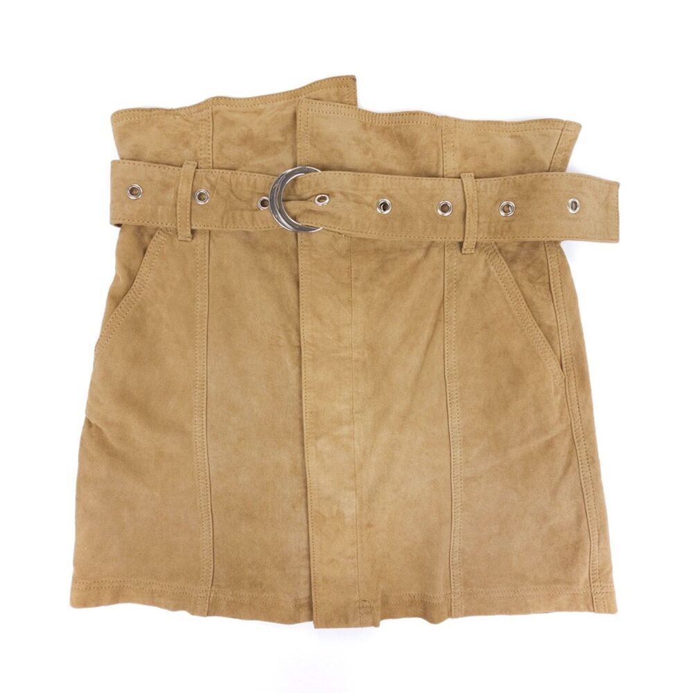 NEW Marissa Webb Anniston Suede Mini Skirt Elevated Western Quiet Luxury Leather